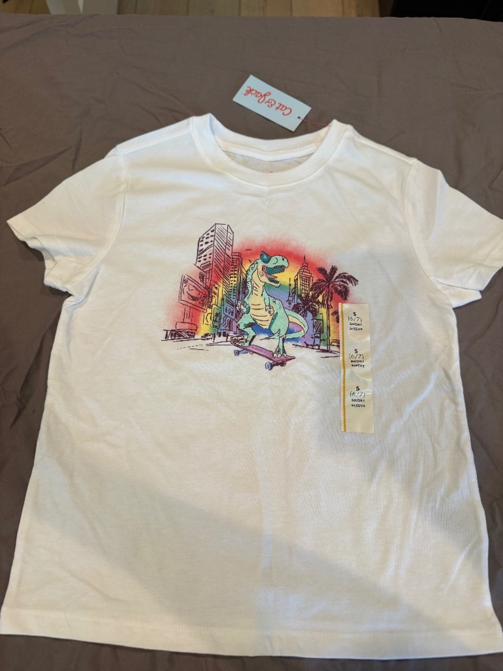 boys size 6 t shirts, one NWT, Dino and sharks